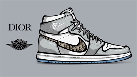 dessin air jordan dior|Dior jordan 1 procreate.